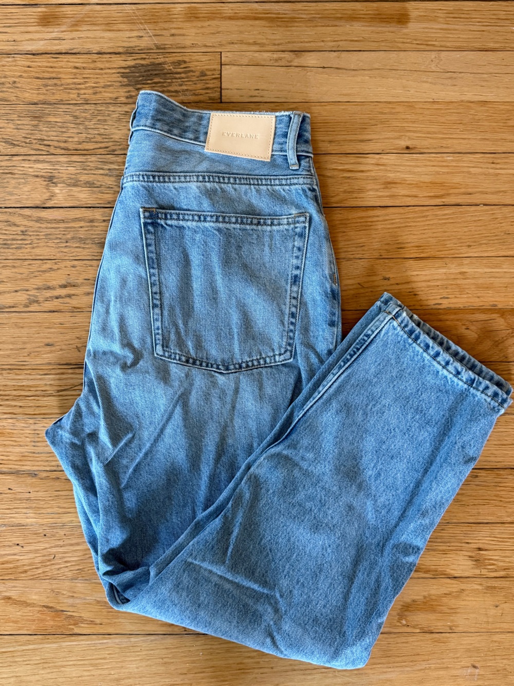 Everlane Women's Straight Leg Jeans in Light Blue Denim